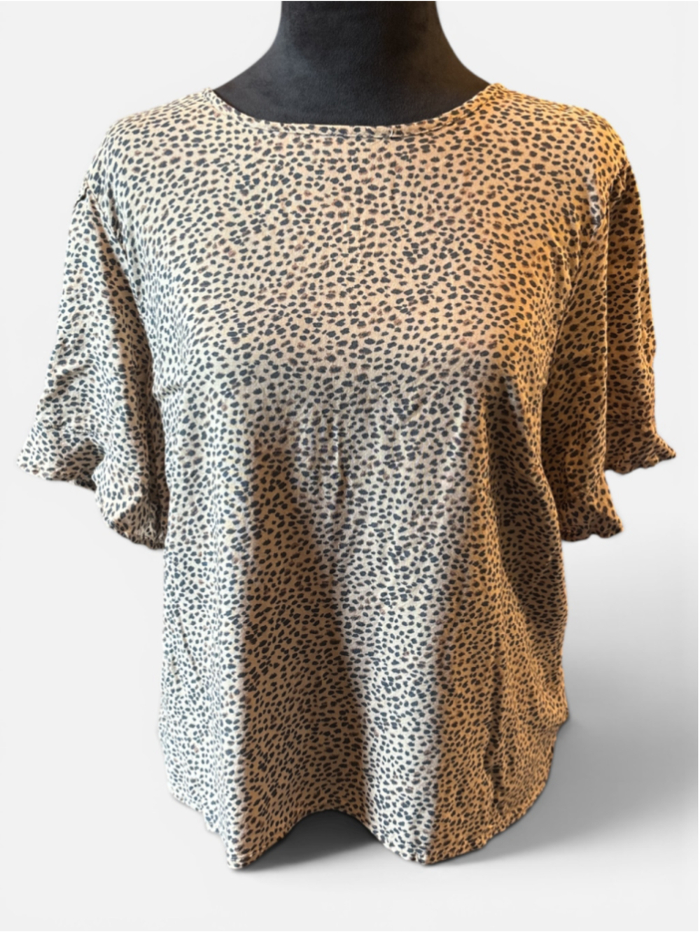 Abercrombie & Fitch Women's Leopard Print Top - Size L